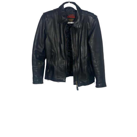 Easy Rider Mens Black genuine leather motorcycle jacket size Medium - Picture 1 of 7